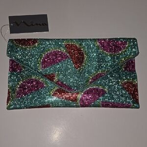 Crystal WATERMELON Bedazzeled Nina Multicolor Clutch Bag Purse Summer Fun